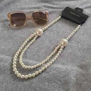 Chelsea NYC Fashion Pearl Jewelry & A pair of Lauren Conrad sunglasses.